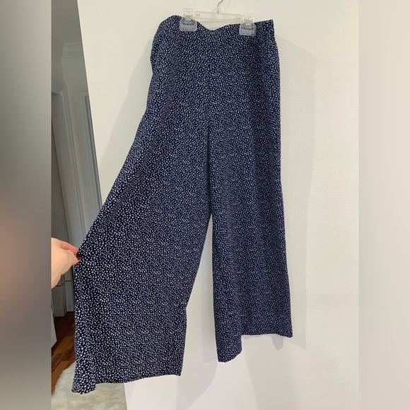 Adrianna Papell Women Blue speckled crepe‎ carreer wide leg pants trouser Size M - Picture 2 of 5